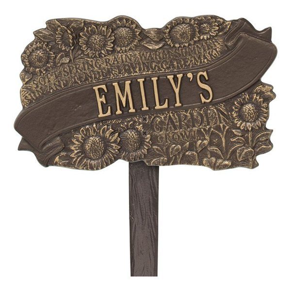 Personalized Sunflower Bronze Dedication Plaque